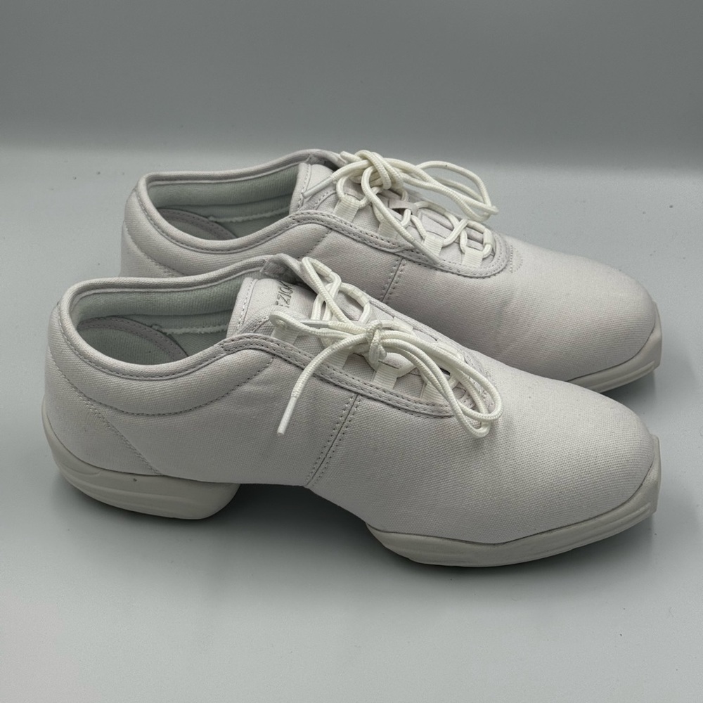 Capezio White Dance Sneakers Size 12 Split Sole Jazz Hip Hop Shoes - Picture 4 of 10